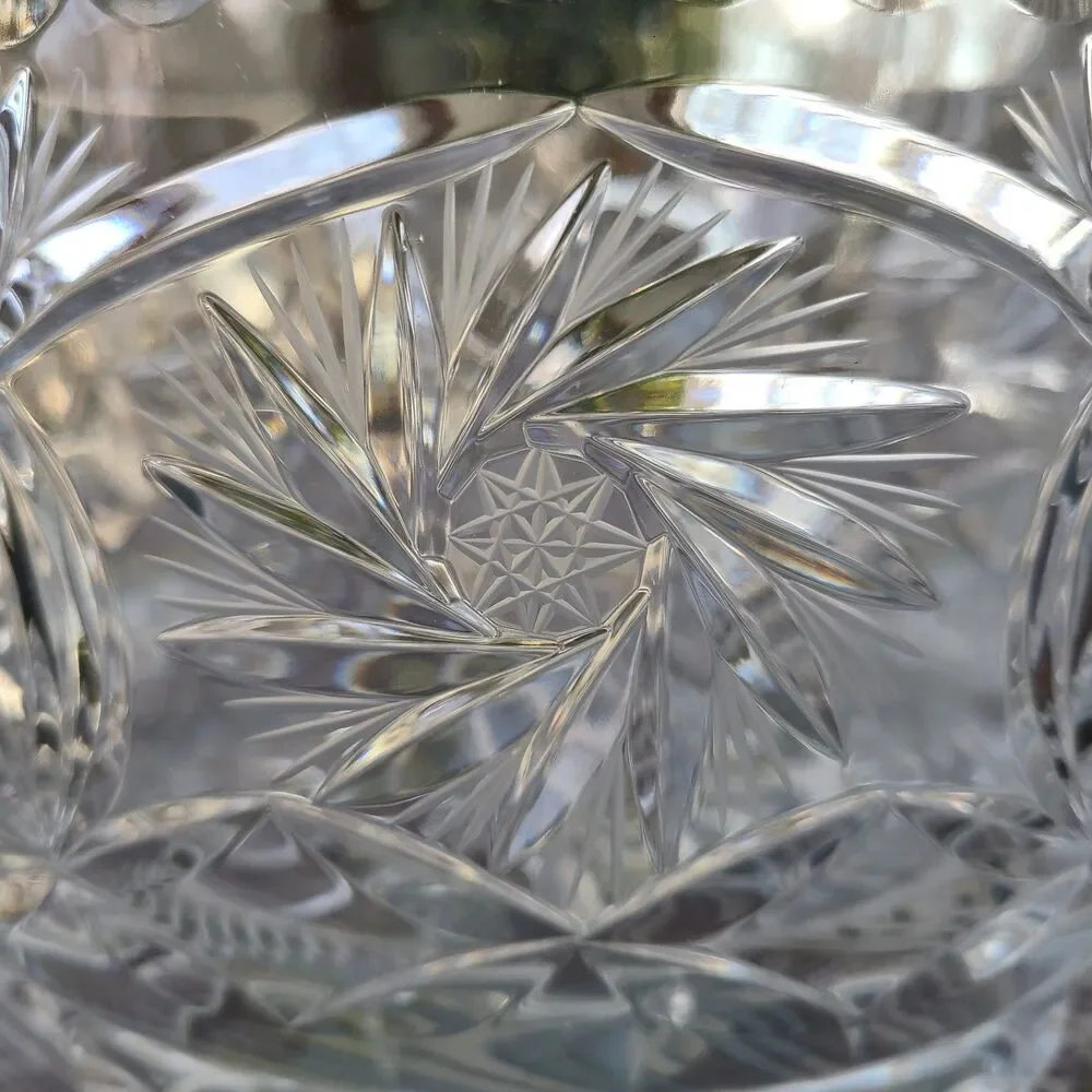Crystal Clear Monica Pinwheel Elegant Cut Lead Crystal Bowl 8